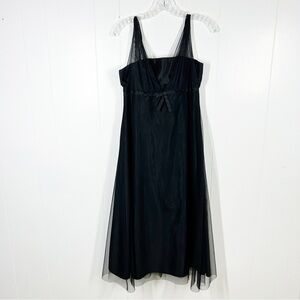 David's Bridal Black Spaghetti Strap Tulle Overlay Holiday Party Dress 10